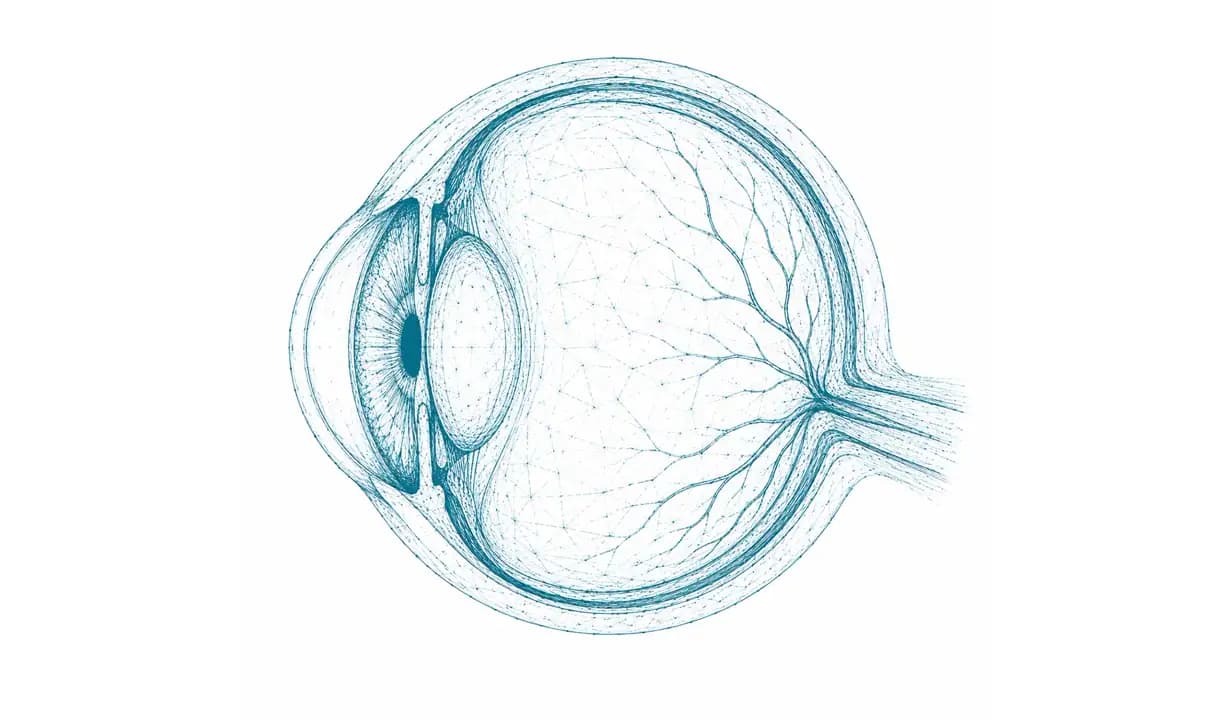 Augapfel im anatomischen Querschnitt