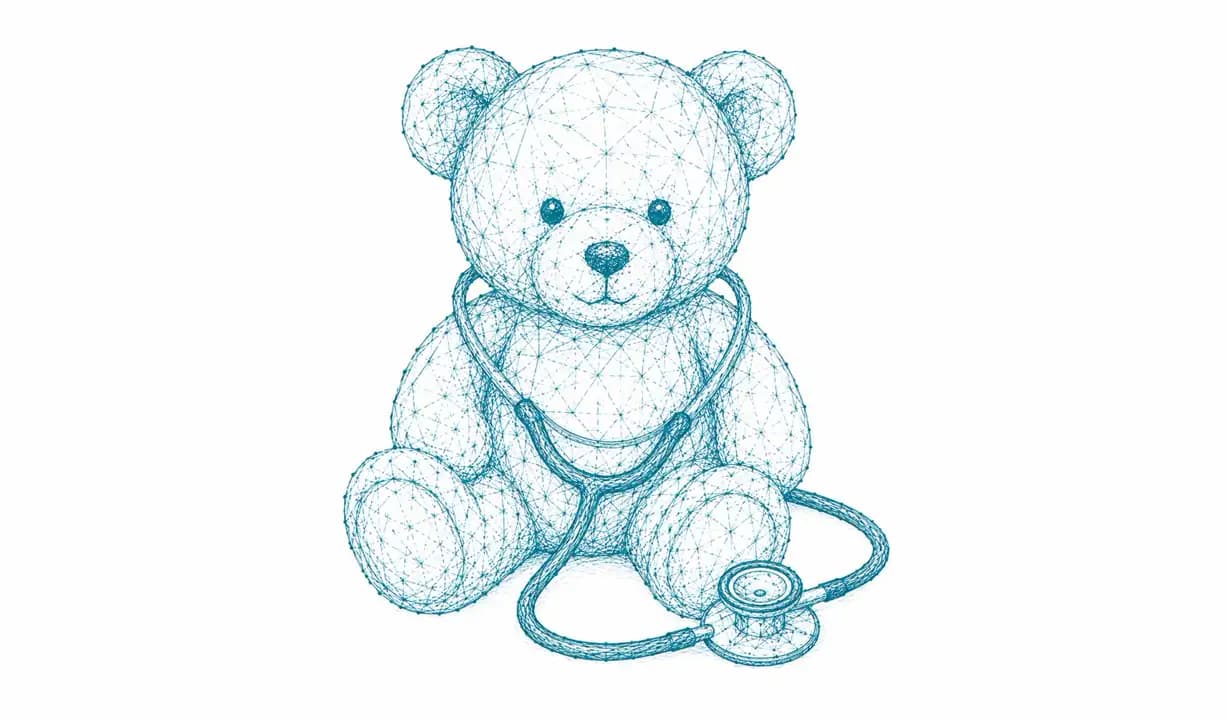 Teddybär mit Stethoskop