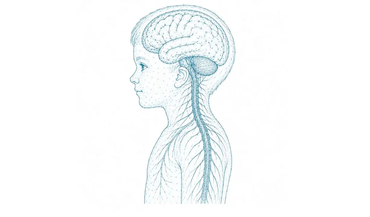 Menschliches Nervensystem in Seitenansicht